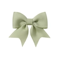 Sage green grosgrain ribbon bow hair clip with swallowtail design for girls - Pale Green (567)