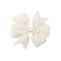 Barrette à cheveux faite main en ruban gros-grain blanc crème avec nœud à queue d'aronde - Blanc Crème (21)