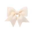 Elegant cream white grosgrain ribbon butterfly bow hair clip for girls with ribbed texture - Off White (815)
