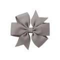 Pince à cheveux noeud gris foncé fait main en ruban gros-grain pour petites filles - Gris (23)