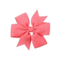 Barrette à cheveux rose avec nœud papillon en gros-grain pour petites filles - Rose Fluo (27)