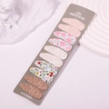 Lot de 10 barrettes BB brodées à fleurs présentées sur une carte de princesse - Ensemble de Dentelle Broderie Tons Pastel (16)