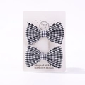 Lot de deux barrettes à cheveux à carreaux noir et blanc pour filles avec bords festonnés - 2A-4