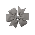 Barrette à cheveux artisanale en ruban gros-grain gris avec nœud pour enfant - Gris Moyen (017)