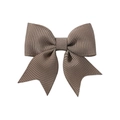 Classic taupe grosgrain ribbon swallowtail hair bow clip for girls daily hair styling - Coffee (838)