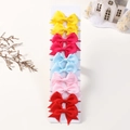 Set de gomas de pelo con lazos de cinta de falla para niños en cinco colores vivos - 6 (10 Unidades Por Bolsa Opp Para Fundas De Tarjetas)