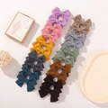 20-piece set of waffle fabric butterfly bow hair clips in various Morandi colors - Rich Tones Twenty (20G)