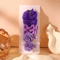 Handmade 6-piece purple fabric bow and knitted rose hair clip set for girls - Purple Series Style (6J)