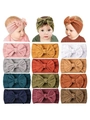 Lot de bandeaux élastiques à gros nœuds pour bébé en 12 couleurs assorties pour nourrisson - Style Multicolore 12B