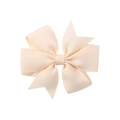 Barrette à nœud en ruban gros-grain crème fait main avec design en queue d'aronde - Beige (112)