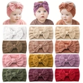 Lot de 15 bandeaux bébé élastiques avec nœuds en jacquard de différentes couleurs - Arc-en-ciel Lot de 12 (Sans Carton)