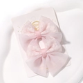 Lot de deux jolies barrettes nœuds en tulle rose fait main pour petites filles - Rose Dentelle