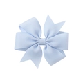 Barrette à cheveux faite main en ruban gros-grain bleu clair avec nœud papillon texturé - Bleu Pâle (307)