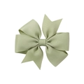 Petite barrette à cheveux en ruban gros-grain fait main de couleur vert clair - Vert Haricot (567)