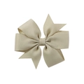 Barrette à cheveux nœud en gros-grain crème fait main avec motif élégant en queue d'aronde - Beige (565)