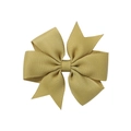 Barrette à cheveux artisanale en ruban gros-grain jaune moutarde avec nœud en queue d'aronde - Jaune Moutarde (686)