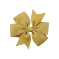 Barrette à cheveux avec nœud en ruban gros-grain jaune d'or et design en queue d'aronde - Jaune Gingembre (687)