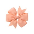 Barrette à cheveux fait main en ruban gros-grain rose pêche avec nœud en queue d'aronde - Corail (720)