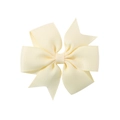 Barrette à nœud en ruban gros-grain crème pour bébé avec texture côtelée de qualité - Jaune Crème (824)