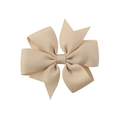 Pince à cheveux artisanale en ruban gros-grain beige avec nœud pour enfants - Khaki (835)