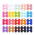 Lot de 40 élastiques à cheveux avec nœuds en ruban gros-grain en 20 coloris assortis - Style Multicolore Vif (40B)