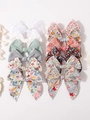 Lot de barrettes à cheveux en coton et lin à fleurs pour filles avec motifs pastoraux - Style 12C