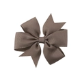 Pince à cheveux nœud en ruban gros-grain marron pour bébé avec design multicouche - Café (839)