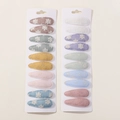 Close-up of 20-piece floral embroidery hair clips in assorted macaron pastel colors - Embroidery Lace Macaron (20E)