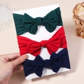 Set de diademas para bebé con lazo en verde oscuro, rojo y azul marino de nylon - Verde Oscuro/Rojo/Azul Oscuro