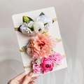 Three-piece floral baby headband set with high-elastic nylon and handcrafted fabric flowers - Three-Piece Set / 3.00g