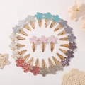 Set di 21 fermagli per capelli a forma di fiore glitterati in vari colori vivaci - 3039-24D