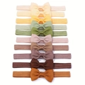 Lot de 10 bandeaux élastiques en nylon pour bébés avec nœuds en ruban grain-grain - 10 Pièces (10B)