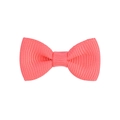 Vue détaillée du nœud en ruban gros-grain rose pêche avec texture côtelée précise - Rose Orangé (15)