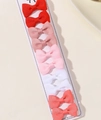 Set of 10 solid color grosgrain ribbon bow hair clips for kids in 5 distinct colors - Red Orange Pink Set (10B)