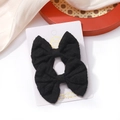 Set di 2 fermagli per capelli a fiocco nero fatti a mano con trama in tessuto elegante - Stile Tessuto Nero Puro (20)