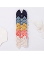Set di 5 fermagli per capelli con fiocchi ricamati in blu, rosa e giallo per bambine - Set 5 Colori Fiocco Ricamato (10B)
