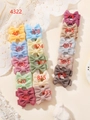 Mini fabric bow hair clips for girls in various solid candy colors with metal duckbill - 30B-LP Style