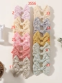 Set di 10 fermagli per capelli in cotone ricamato in colori pastello e motivi floreali - Set 20 Pezzi Fiocco Design Misto (20C)