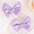 Zweiteiliges Set helllila Satin-Haarspangen mit glänzendem Perlglanzeffekt für Mädchen - 2-Teiliges Set / Hellviolett (2A-33)
