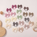 20pcs colorful grosgrain ribbon bow hair ties set for kids in Macaron and Morandi tones - Mixed Color Set (20C)