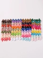 Set di fermagli per capelli con fiocchi in grosgrain colorati per bambine - Set Misto Multicolore (40B)