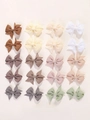 Lot de 20 barrettes à nœuds de couleur Morandi pour filles présentées à plat au sol - Ensemble De Couleurs Morandi (20E)