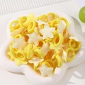 Kids high elasticity yellow nylon hair tie set with cute star pattern fabric charms - Yellow Style(10)