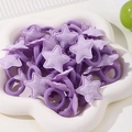 Élastiques à cheveux violets haute élasticité pour enfants avec étoiles en tissu - Lot de 10 / Violet (5)
