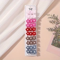 Detailed set of 10 embroidered floral hair clips displayed on a white branded card - Fresh Pastoral Style (10C)
