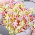 Kids elastic hair bands with star charms in pastel yellow and soft pink tones - Light Yellow Pink Style (10D)