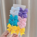 10-piece set of colorful grosgrain ribbon swallowtail hair bows for girls in 5 colors - Sweet Five Color Mix (10AS)