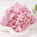 Élastiques à cheveux roses en nylon avec étoiles en peluche 3D pour filles - 1 Pièce / Rose (24)