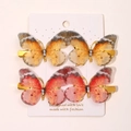 Bunte Tüll-Schmetterlings-Haarspangen-Set für Mädchen in Pink und Orange - Warmes Orange/Rosa Mix (FJ4323-4D)