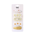 Set de 5 barrettes marguerite avec broderie florale et motifs en tissu tricoté - Combinaison de 5 Pièces (5L) / 5 Pièces